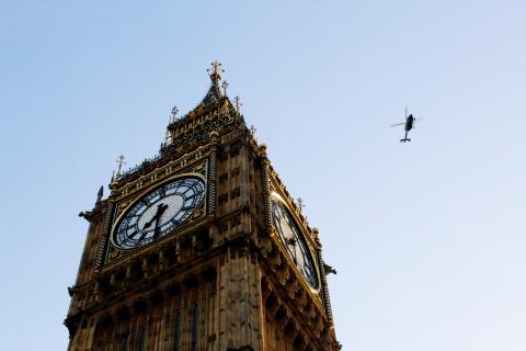 big ben and helicopter