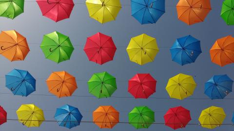 coloured umbrellas