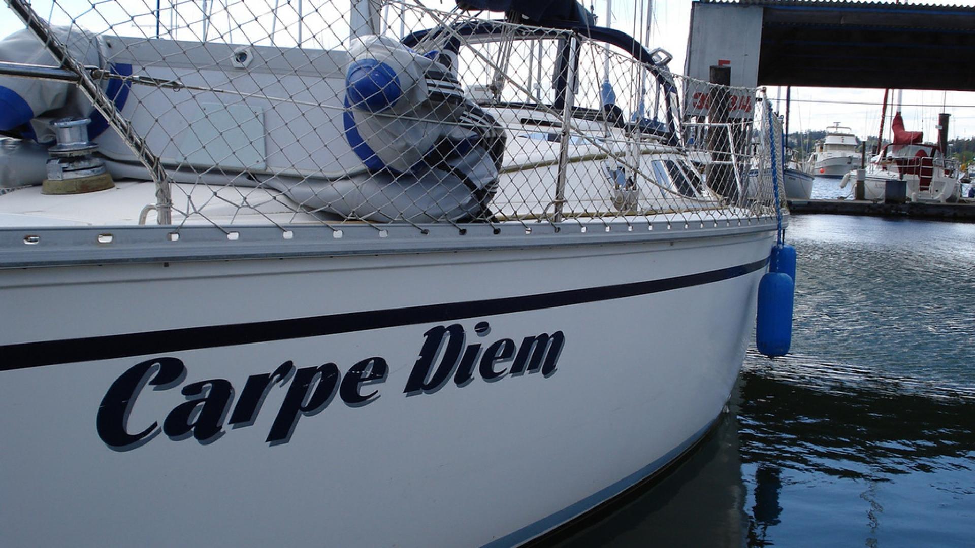 boat depicting Carpe Diem
