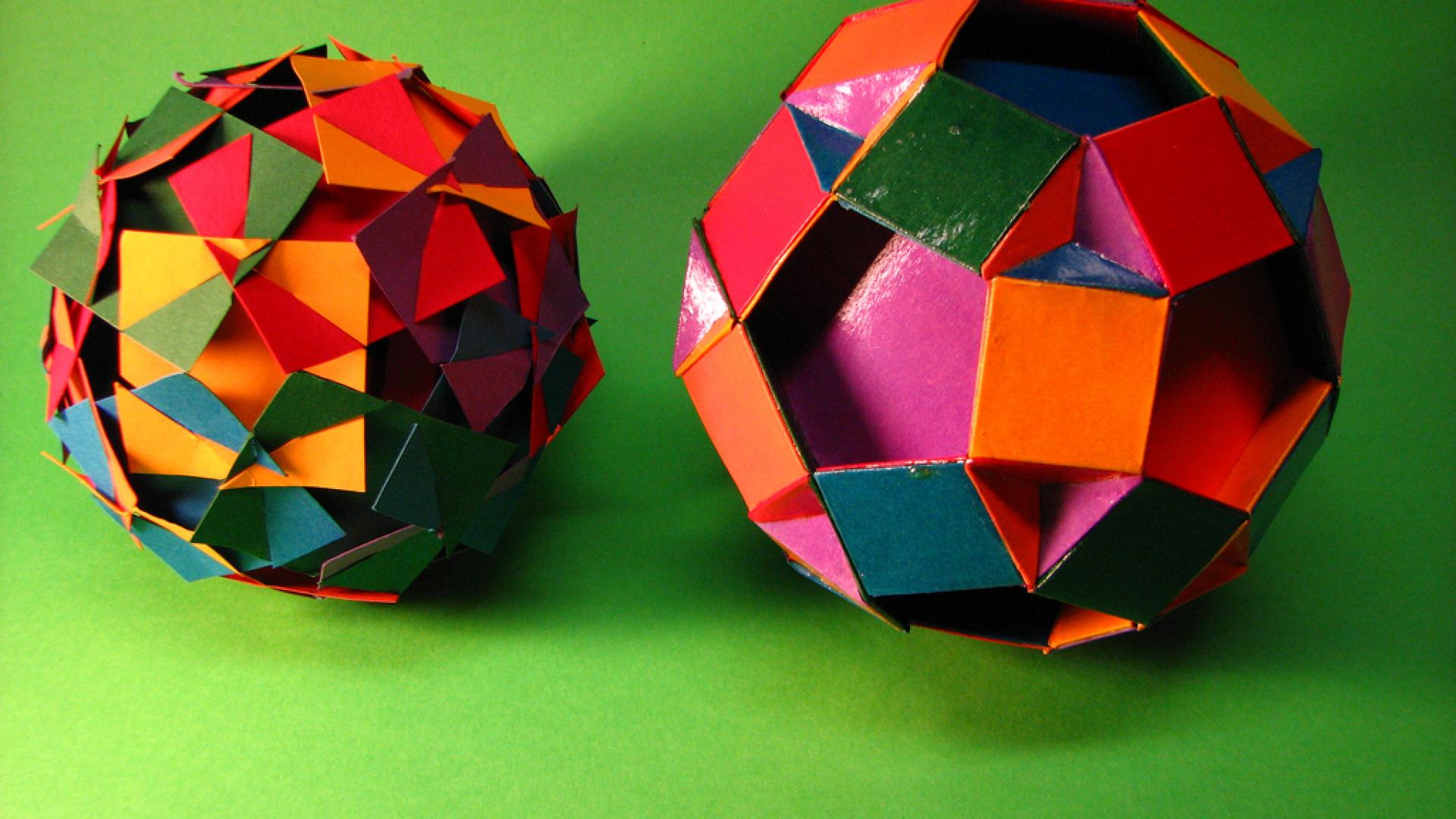 Two mulitcoloured rhombidodecahedrons